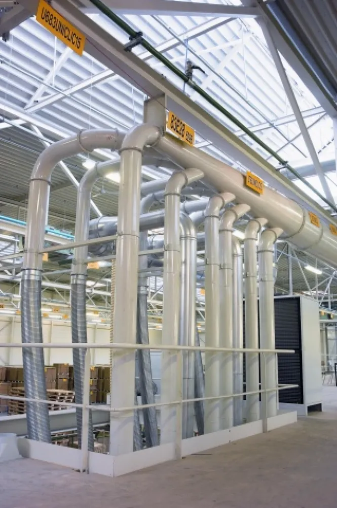 Ontstoffing laminaatvloerenproductie
